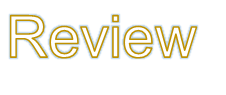 review written in yellow text