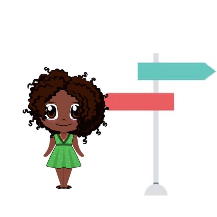 girl with a signpost